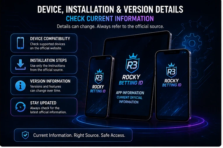 Rocky ID Book App device and version information